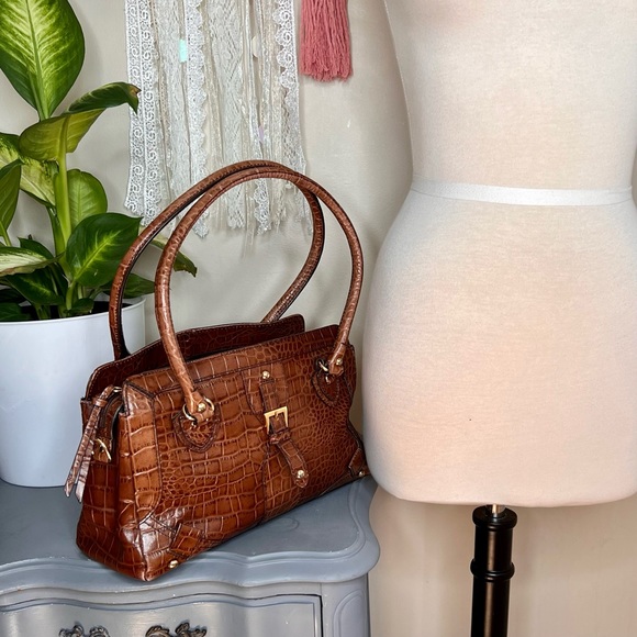 Etienne Aigner Brown Alligator Bag - Picture 6 of 15